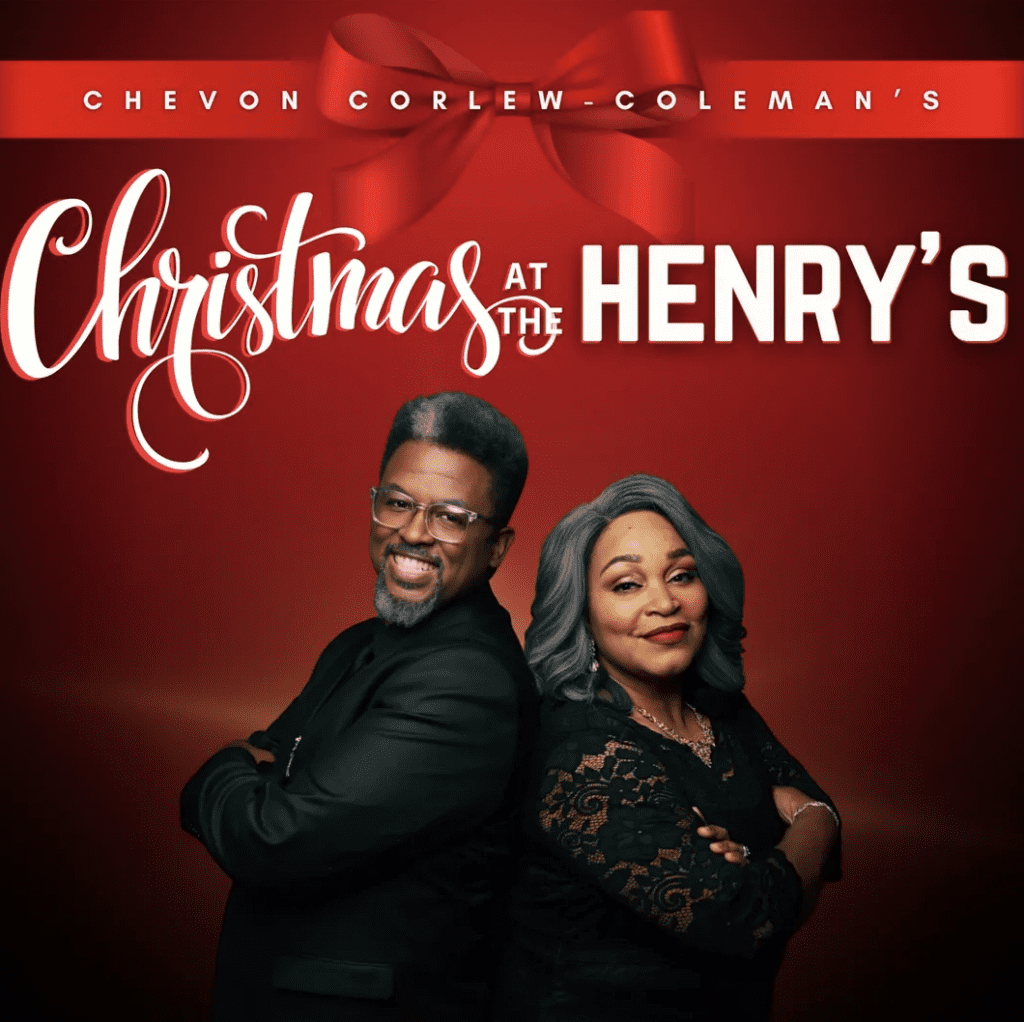 Chevon Corlew-Coleman as Maxine Henry and Isaac Coleman as Benjamin Henry in Christmas at the Henry’s holiday production.